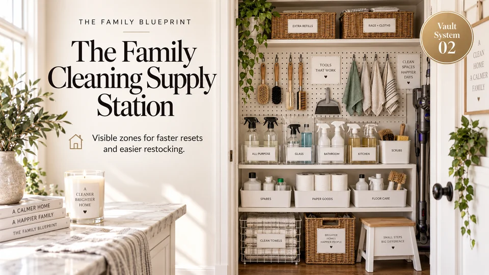 Illustrative cleaning supply station inspiration